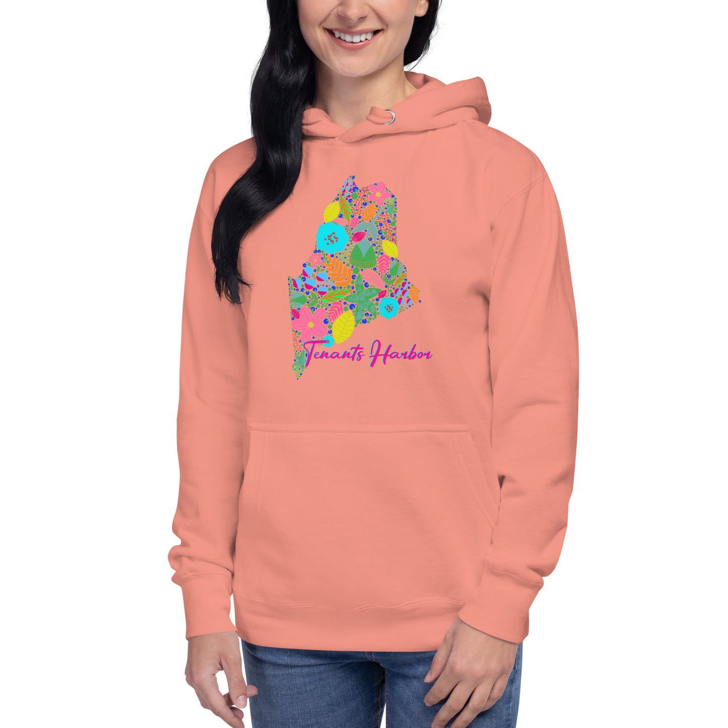 Tenants Harbor Floral Unisex Hoodie, Neon