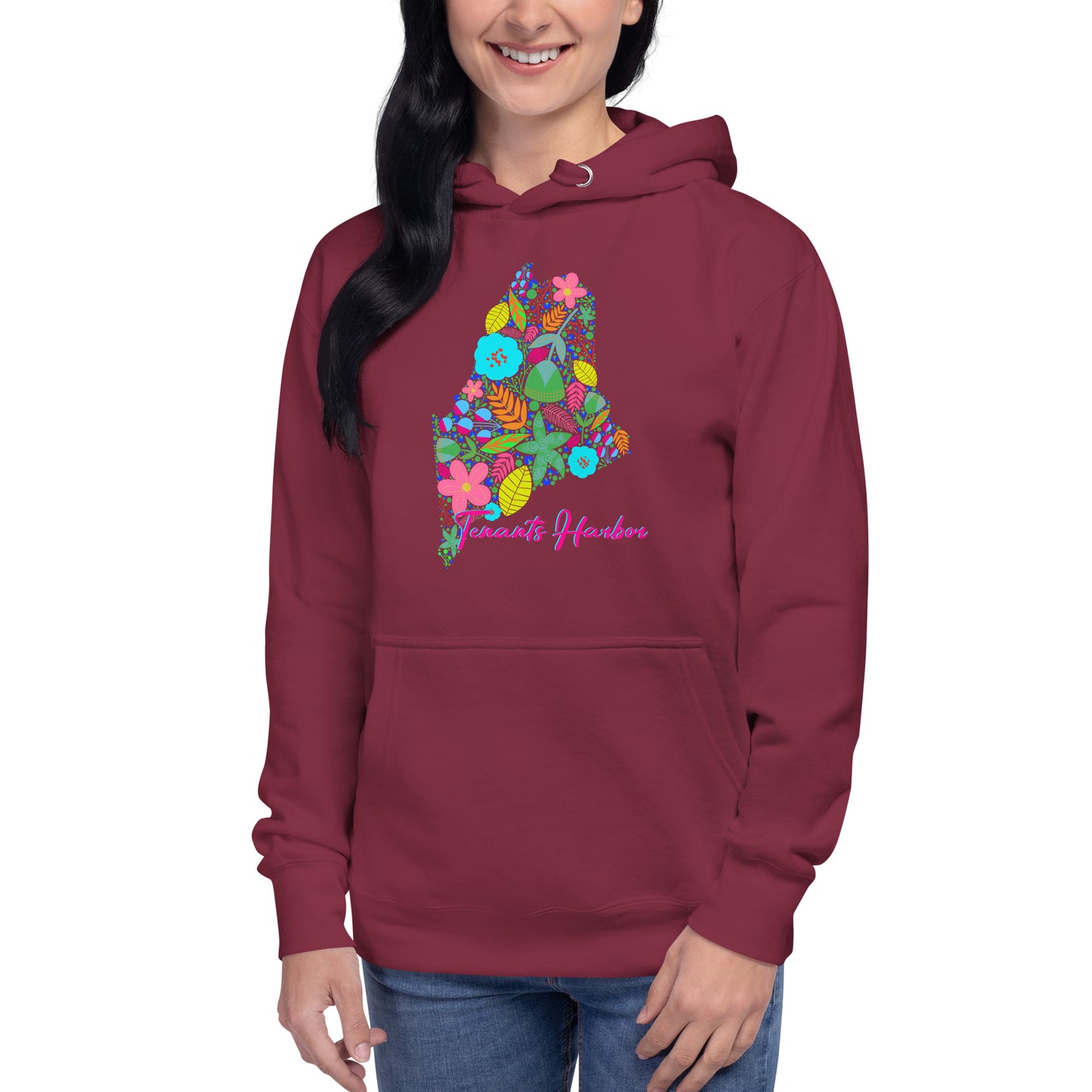 Tenants Harbor Floral Unisex Hoodie, Neon