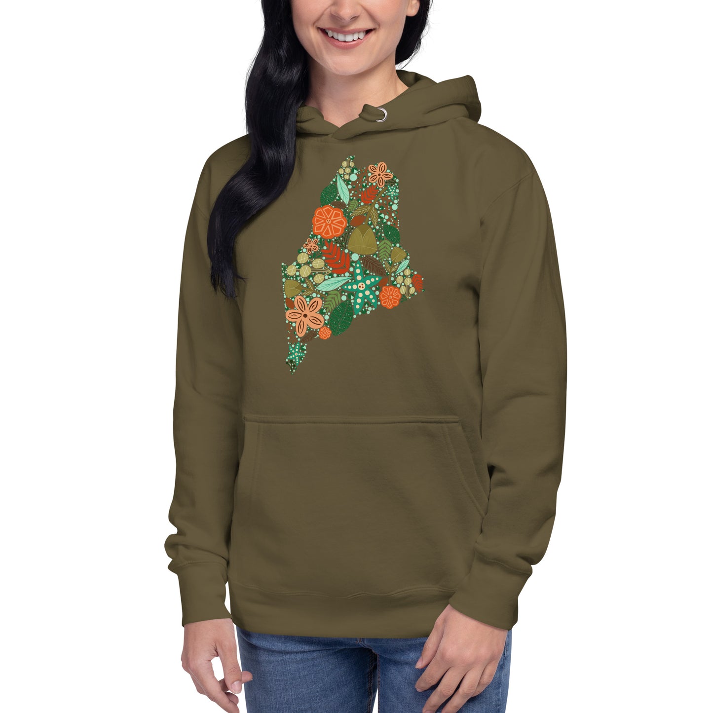 Maine Floral Unisex Hoodie