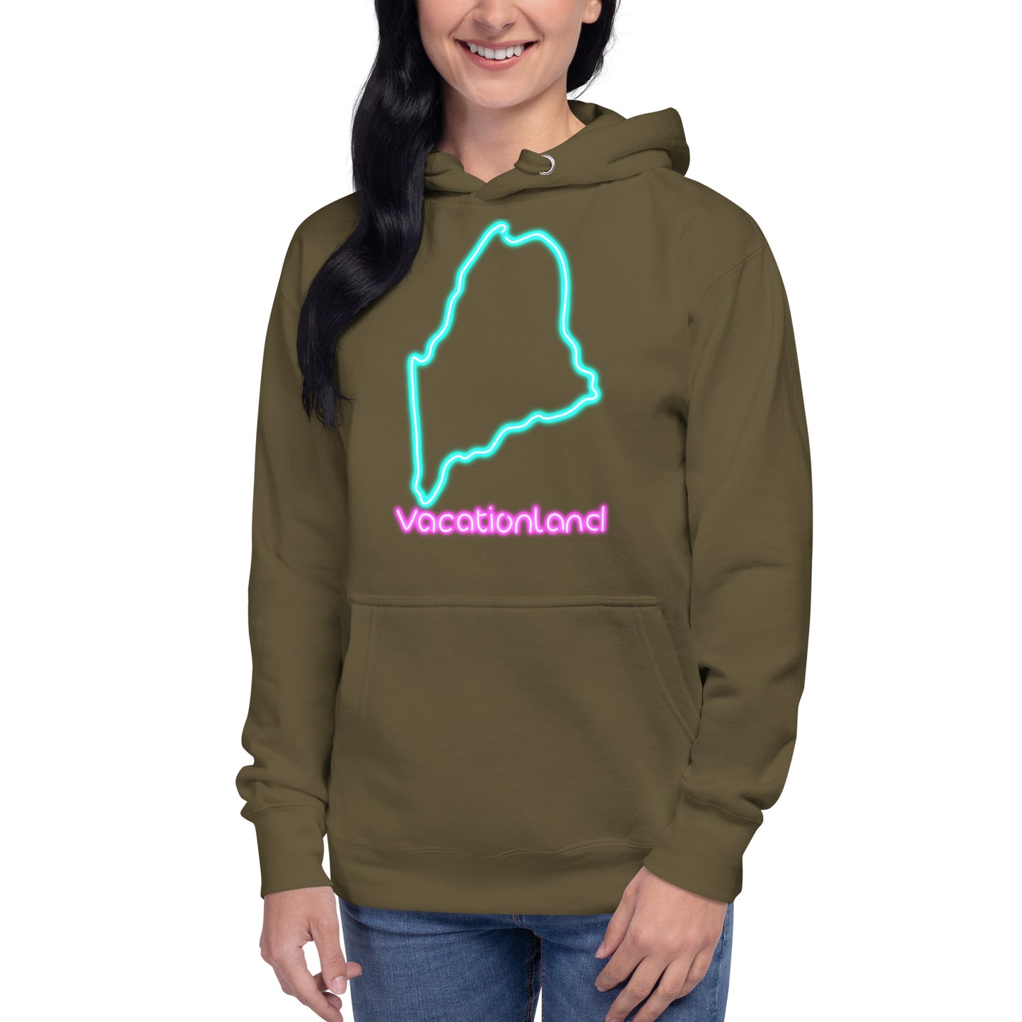 Maine Neon Unisex Hoodie, Blue