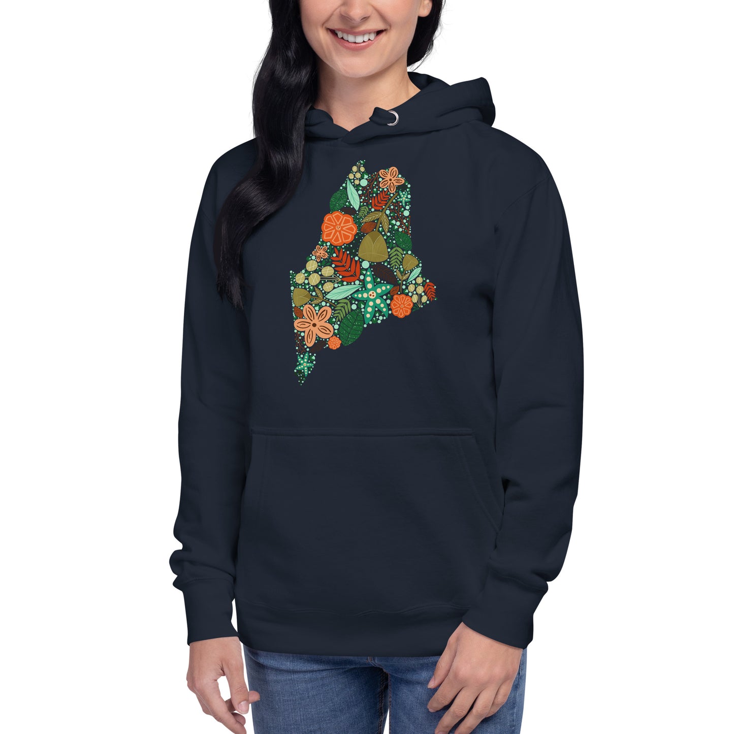 Maine Floral Unisex Hoodie