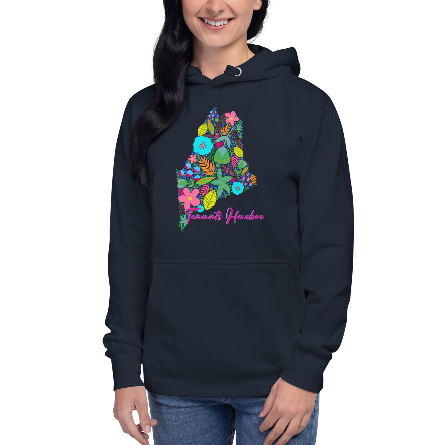 Tenants Harbor Floral Unisex Hoodie, Neon