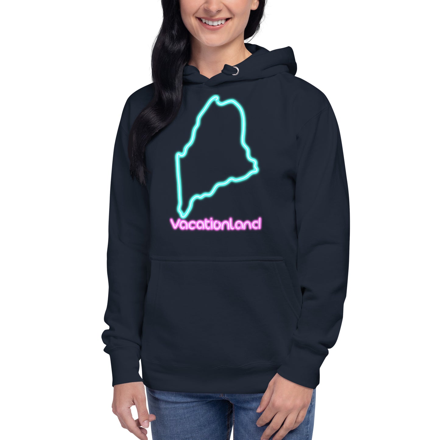 Maine Neon Unisex Hoodie, Blue