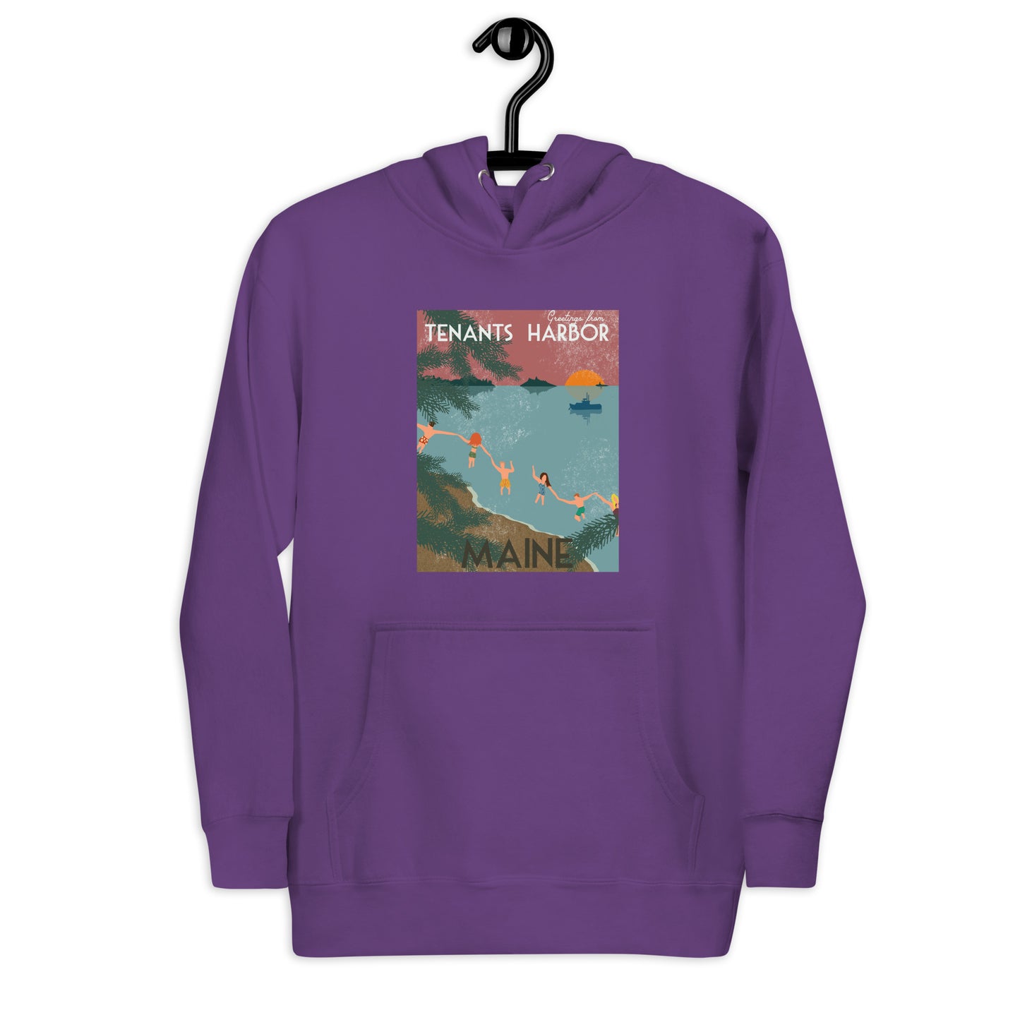 Tenants Harbor Vintage Postcard Unisex Hoodie