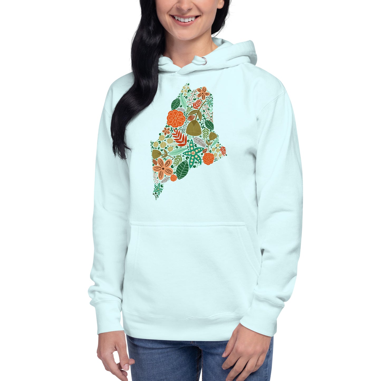 Maine Floral Unisex Hoodie