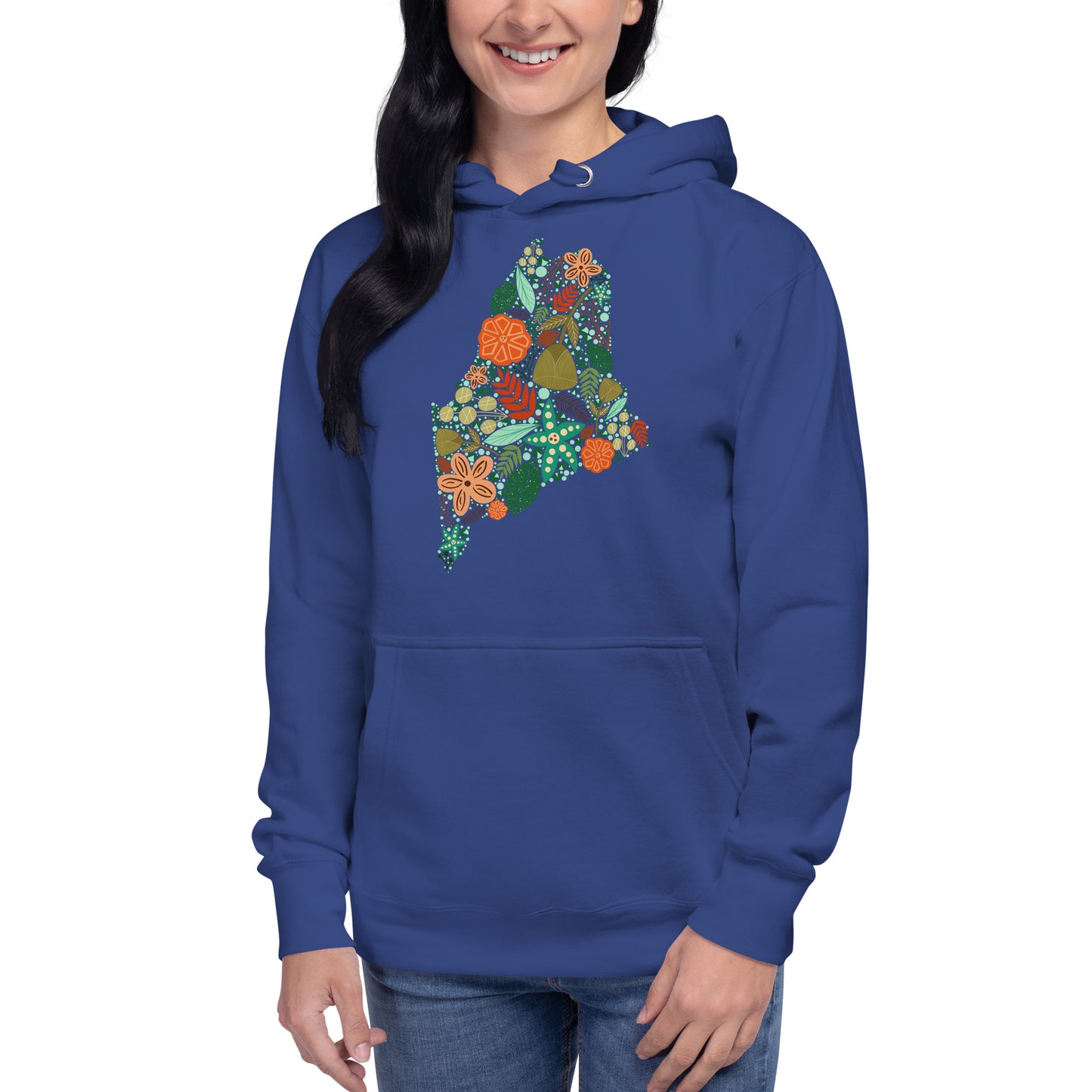 Maine Floral Unisex Hoodie