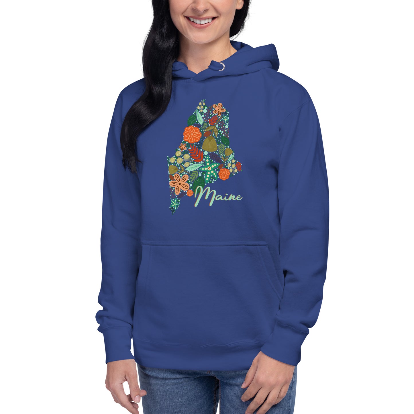 State of Maine Floral Unisex Hoodie