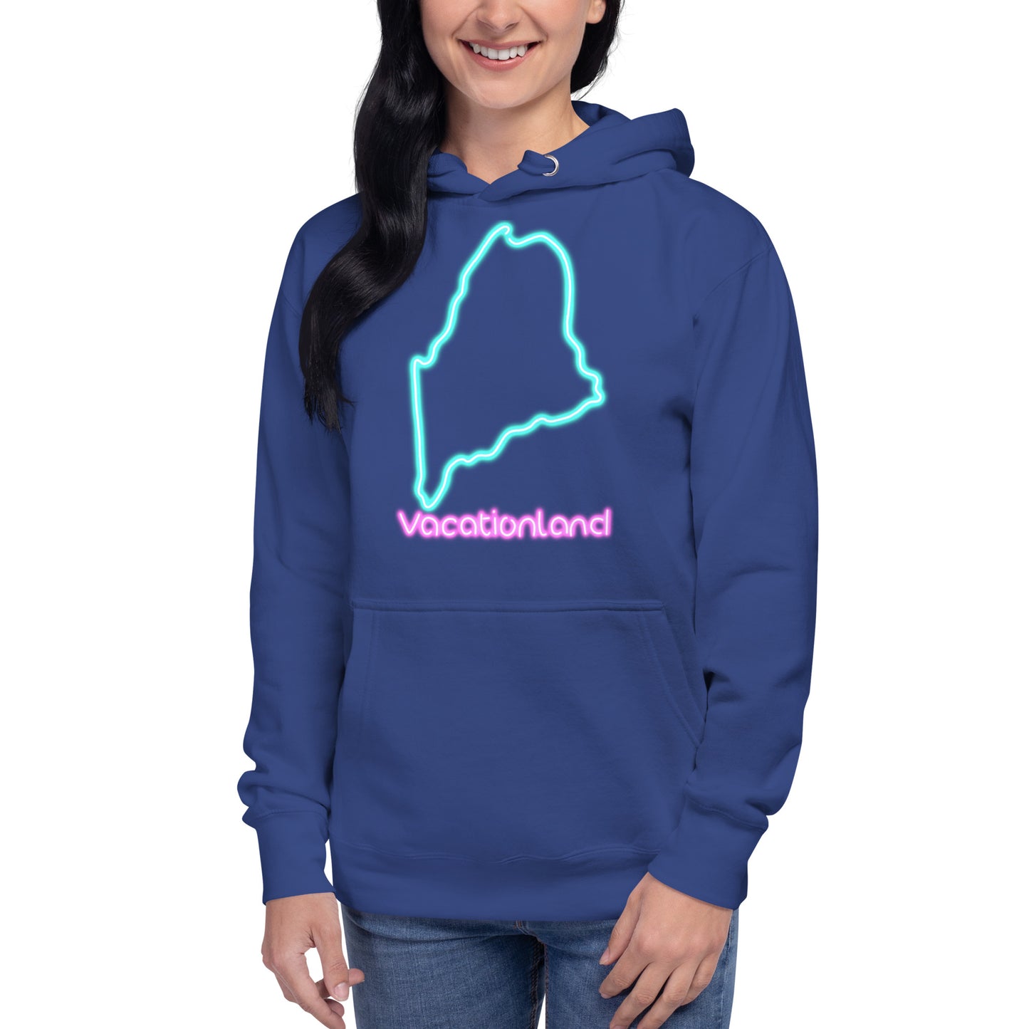 Maine Neon Unisex Hoodie, Blue