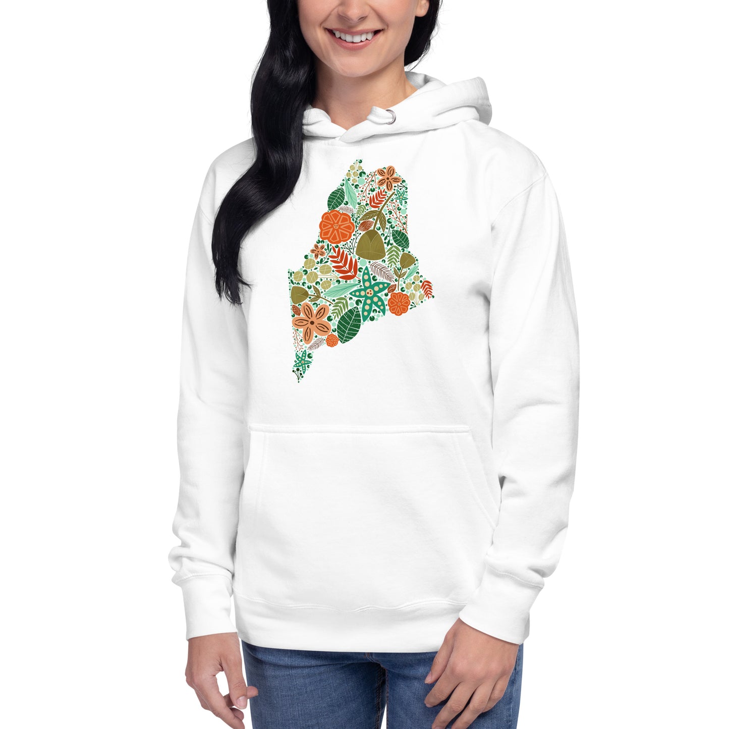 Maine Floral Unisex Hoodie