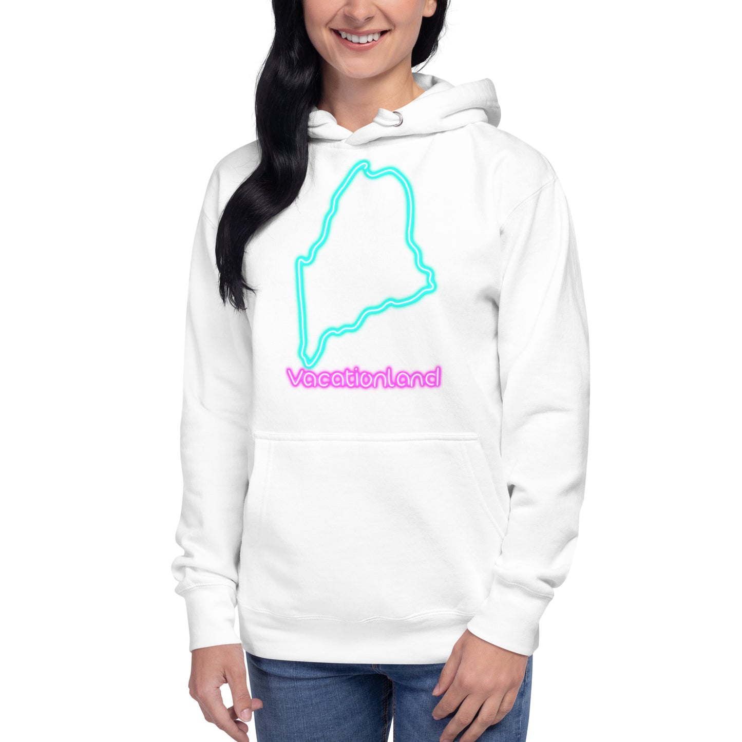 Maine Neon Unisex Hoodie, Blue