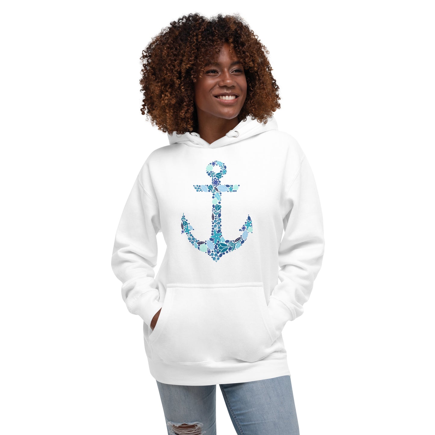 Floral Anchor Unisex Hoodie