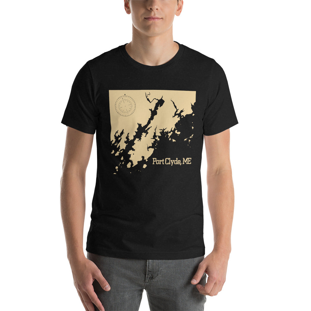 Port Clyde Nautical Map Unisex t-shirt