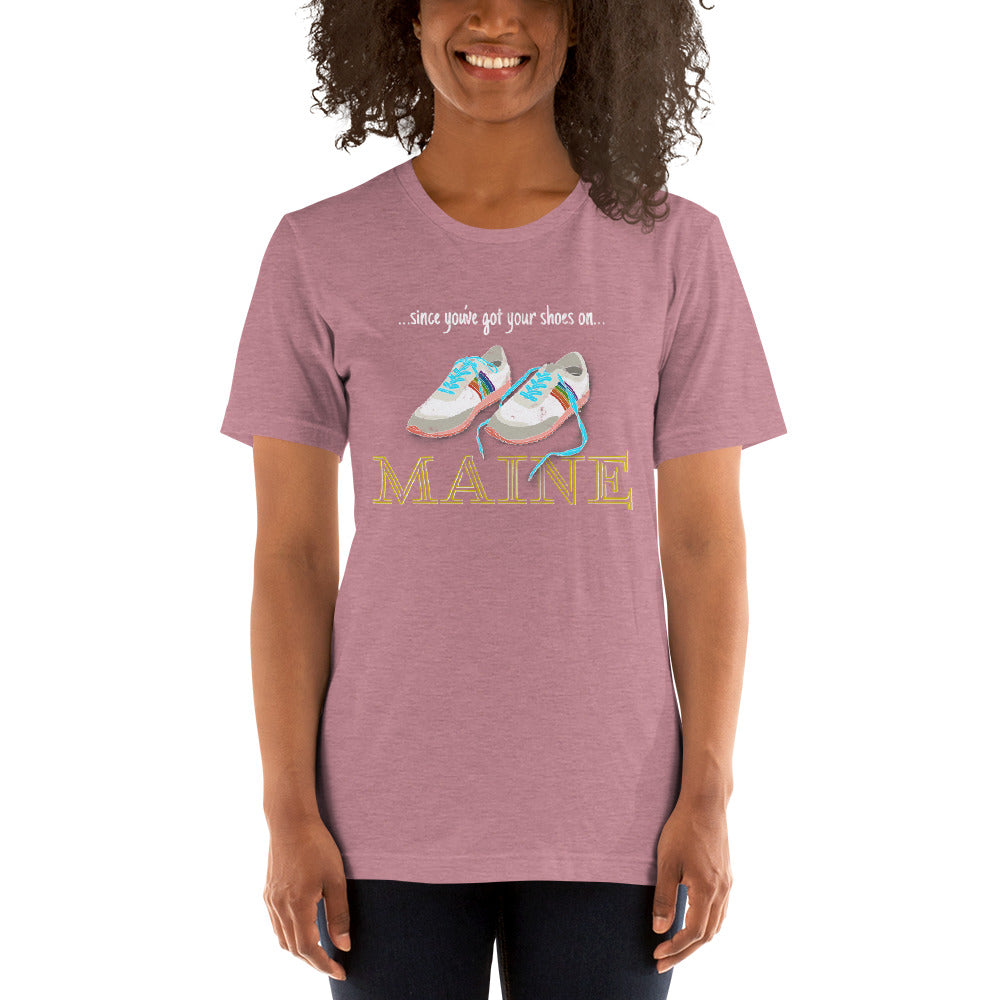 Shoes On, Maine Unisex t-shirt