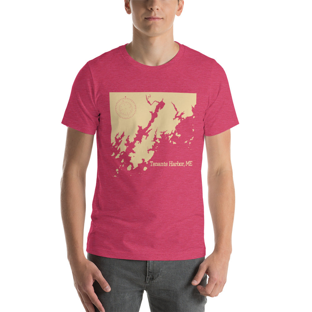 Tenants Harbor Nautical Map Unisex t-shirt