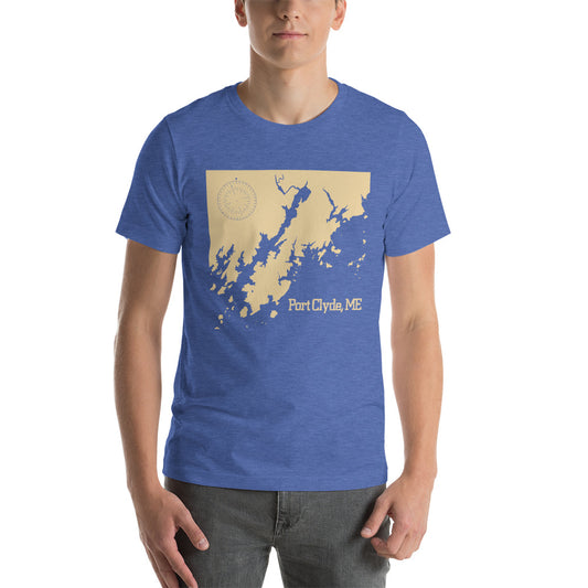 Port Clyde Nautical Map Unisex t-shirt