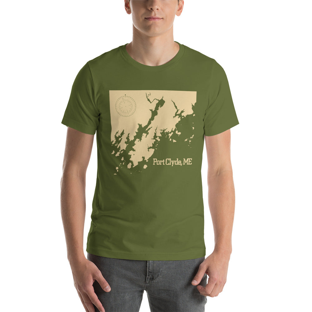 Port Clyde Nautical Map Unisex t-shirt