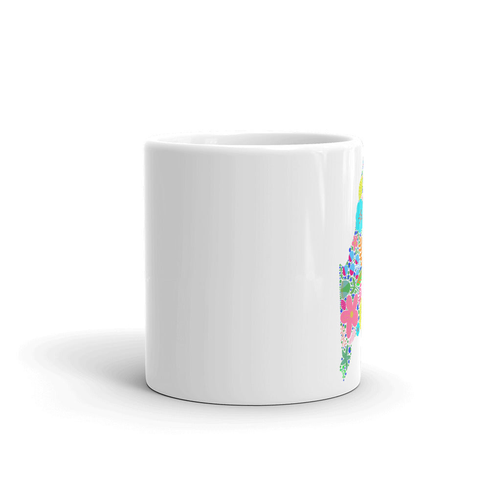 Maine Neon White glossy mug