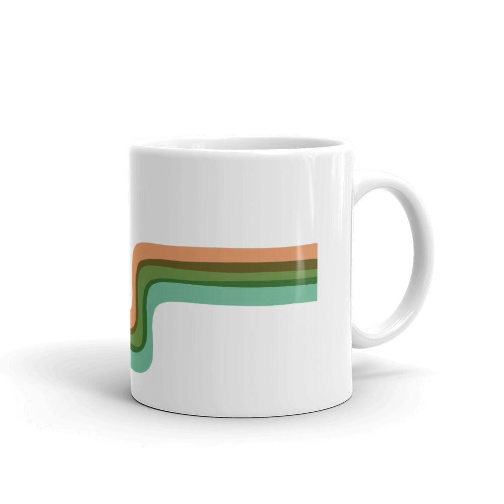 Maine Retro Ribbon White glossy mug