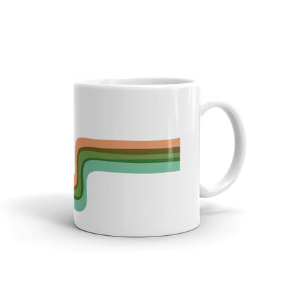 Maine Retro Ribbon White glossy mug