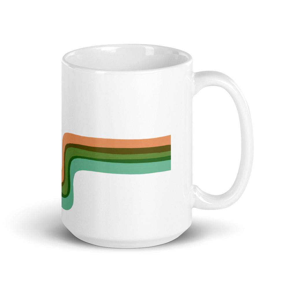 Maine Retro Ribbon White glossy mug