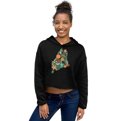 Maine Floral Crop Hoodie