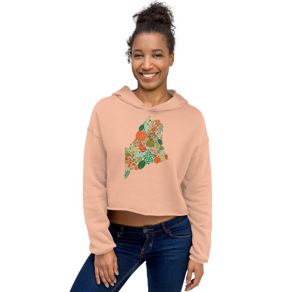 Maine Floral Crop Hoodie