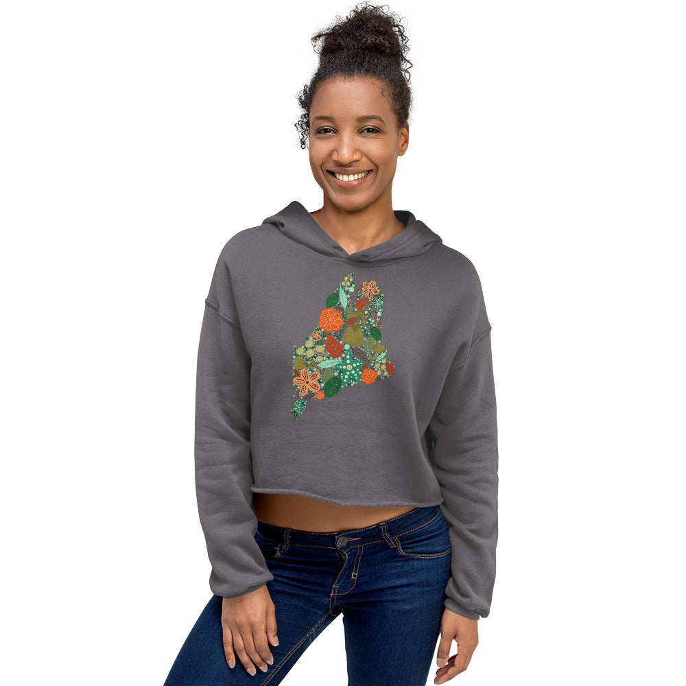 Maine Floral Crop Hoodie