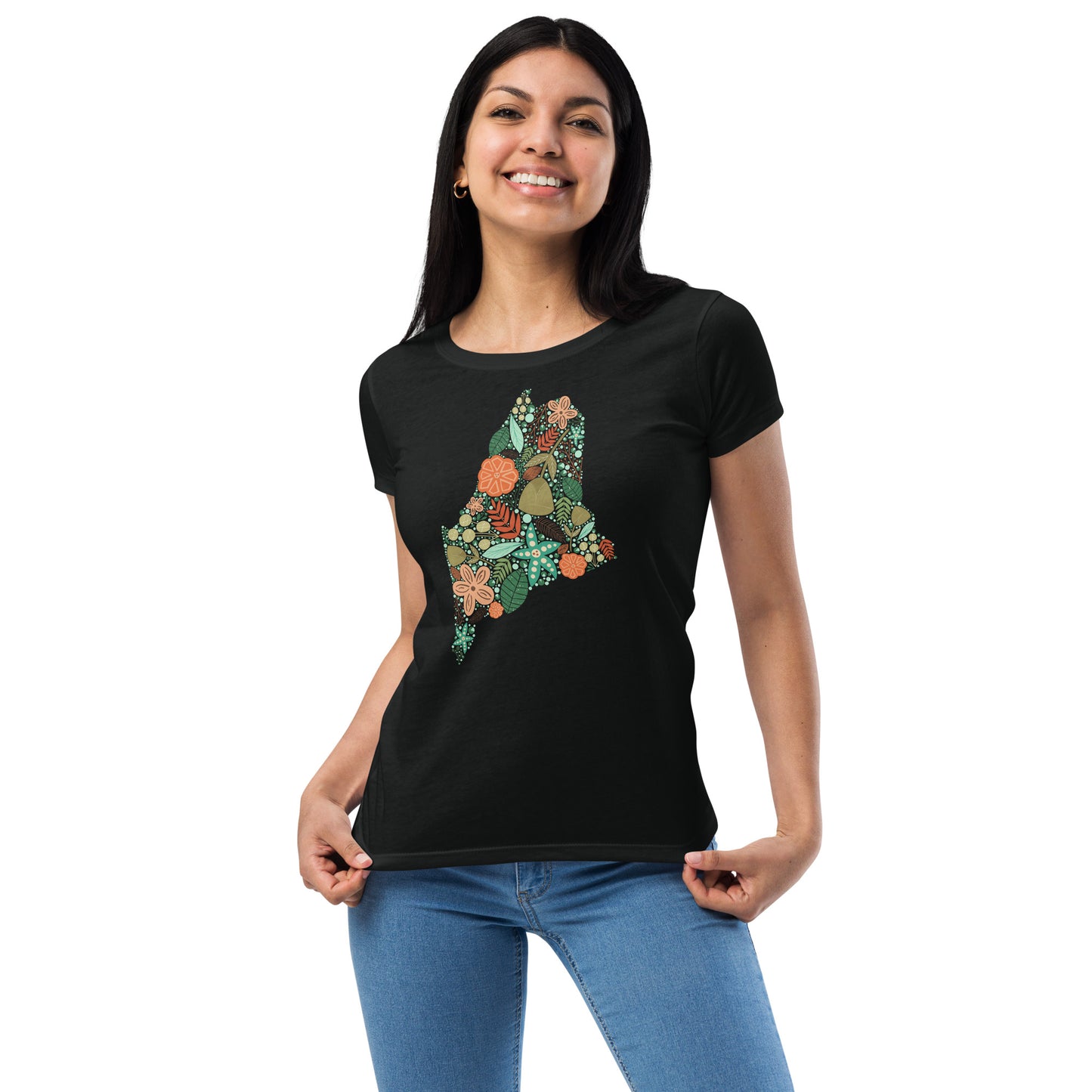 Maine Floral Women’s fitted t-shirt