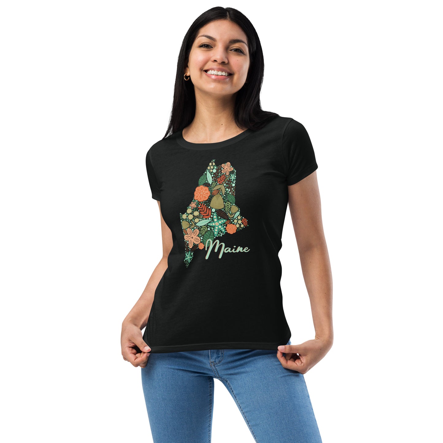 Maine Floral Women’s fitted t-shirt