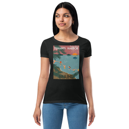 T Harbor Vintage Postcard Women’s fitted t-shirt