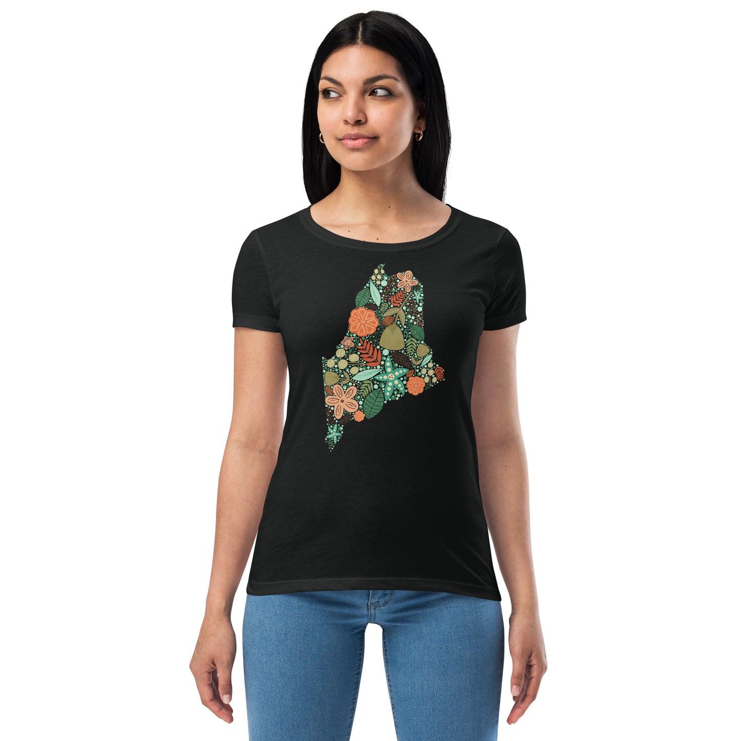 Maine Floral Women’s fitted t-shirt