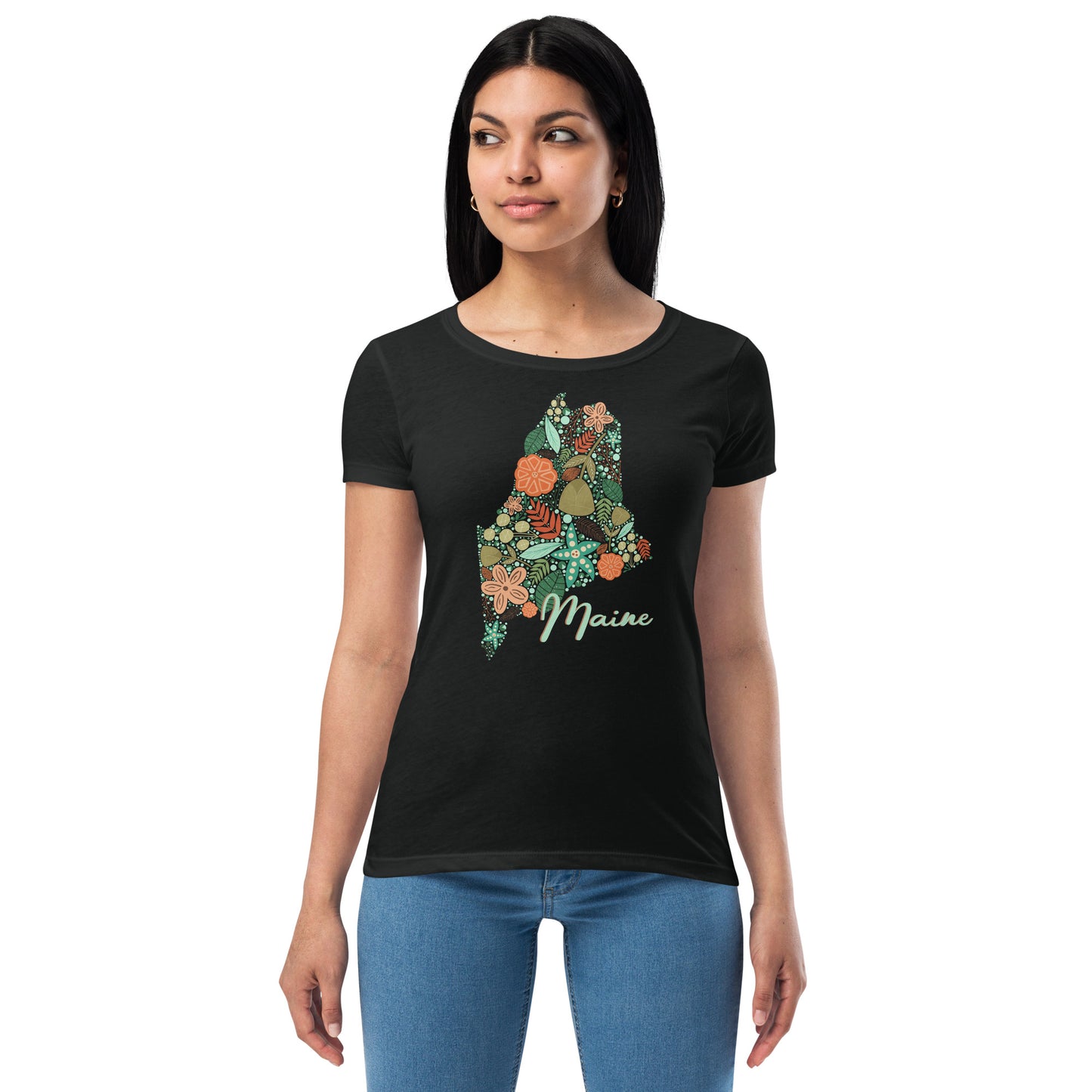 Maine Floral Women’s fitted t-shirt