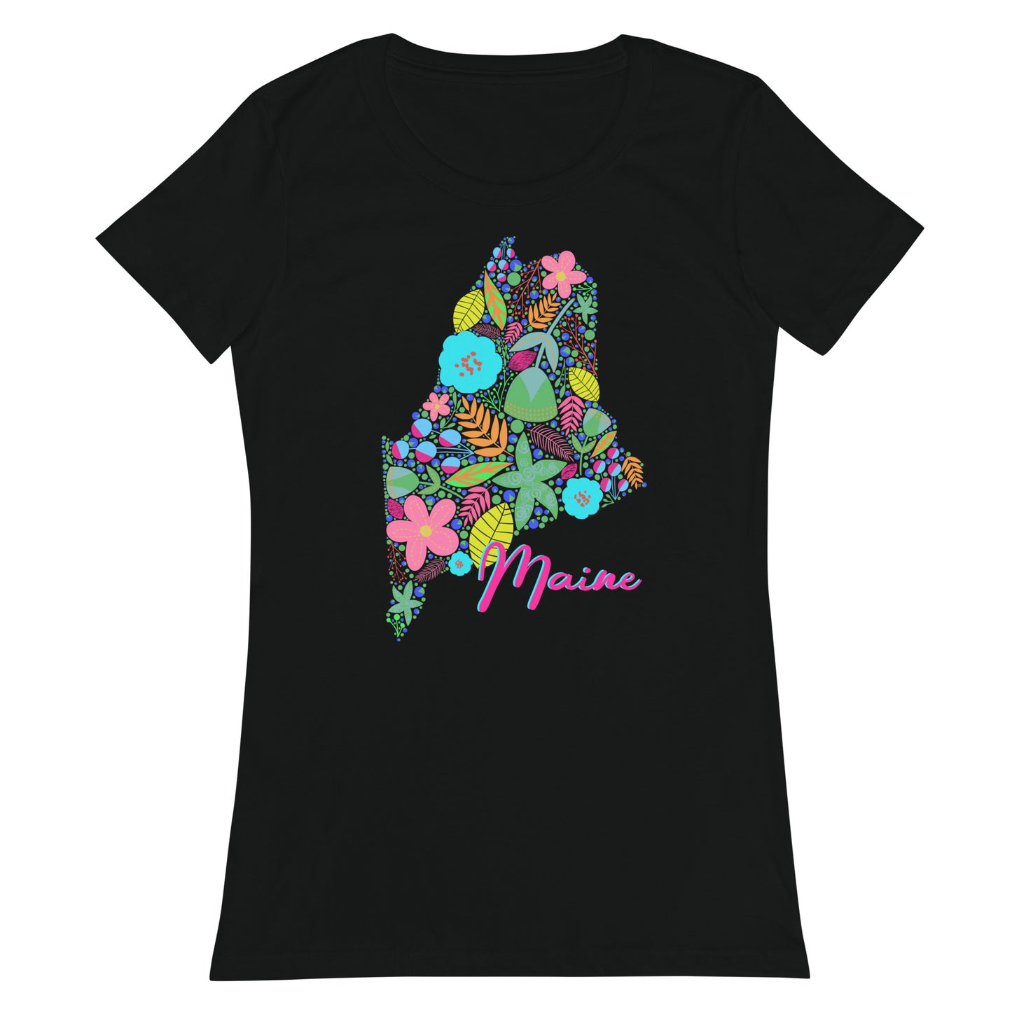 Maine Neon Floral fitted t-shirt