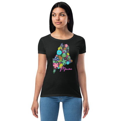 Maine Neon Floral fitted t-shirt