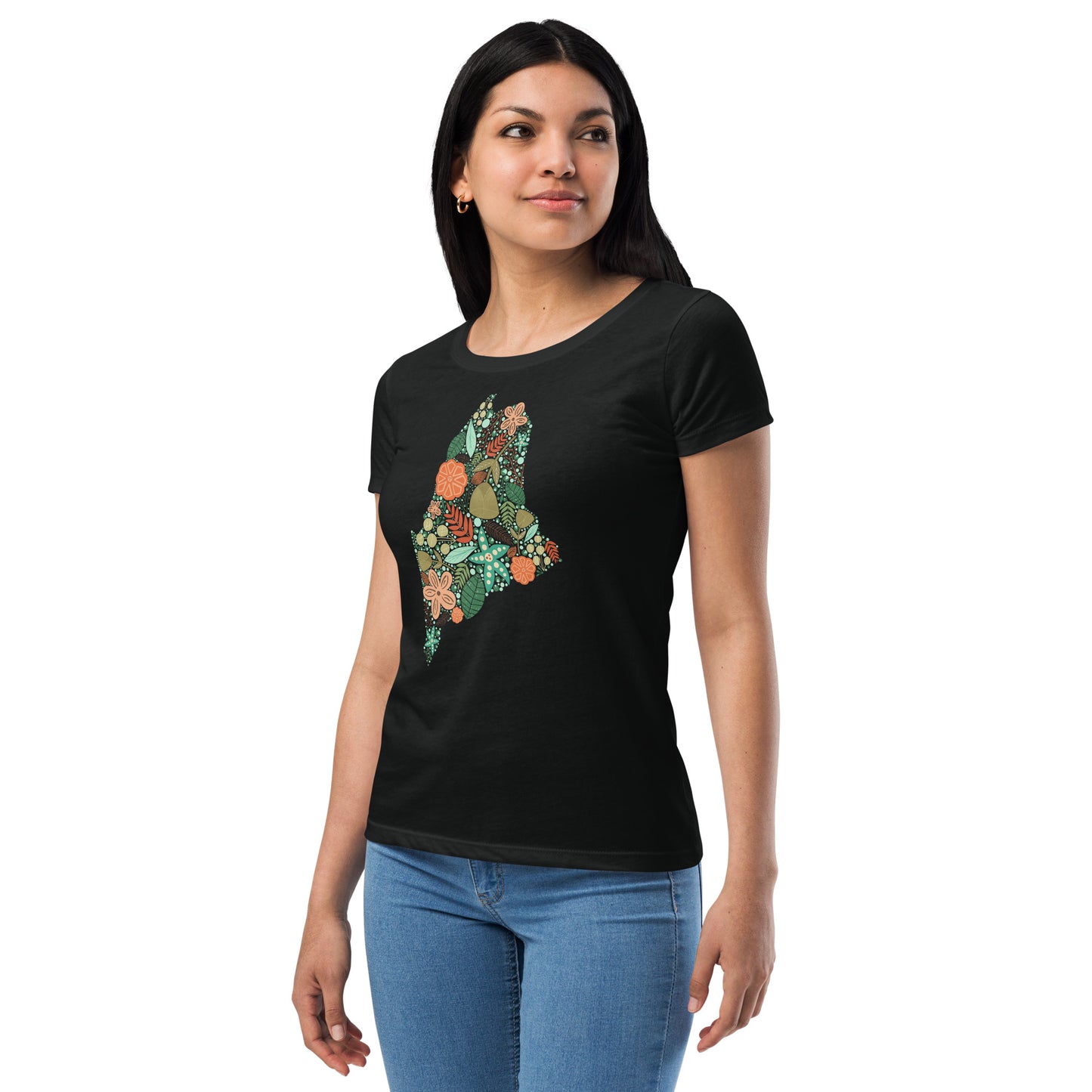 Maine Floral Women’s fitted t-shirt