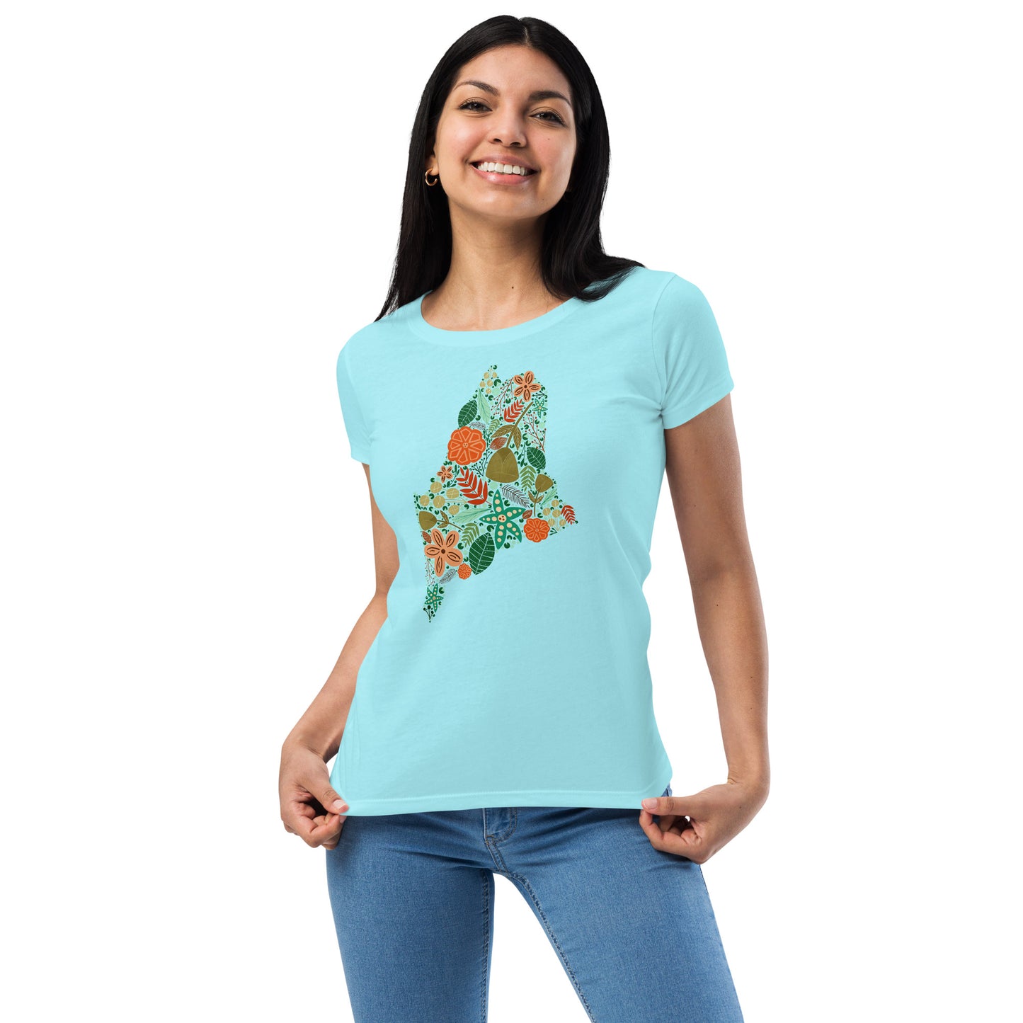 Maine Floral Women’s fitted t-shirt