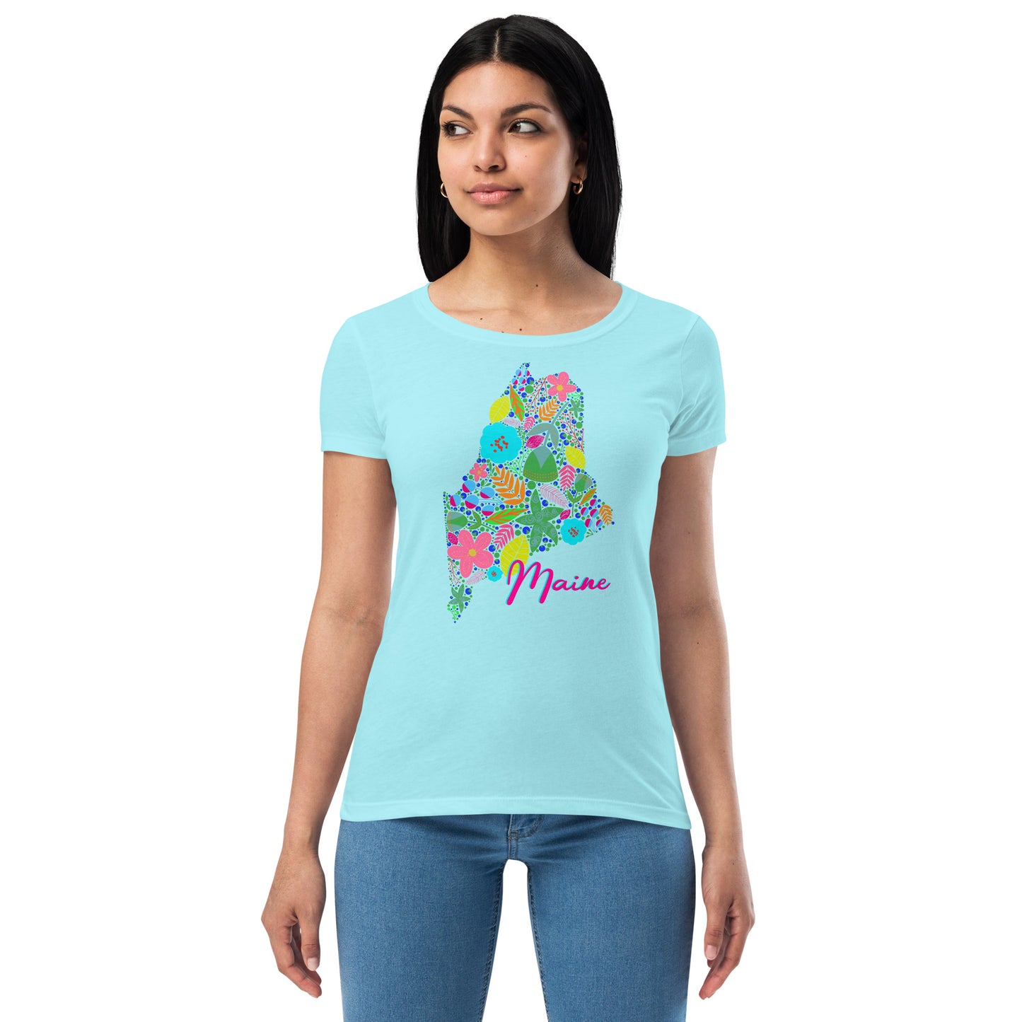 Maine Neon Floral fitted t-shirt