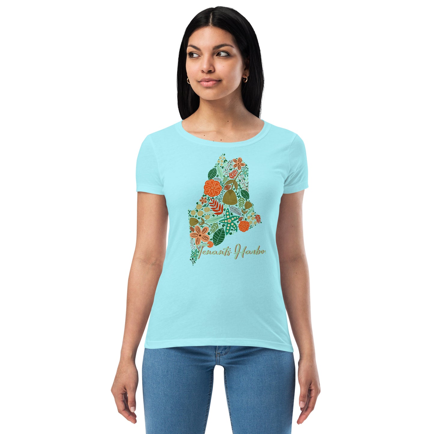 Tenants Harbor Floral Women’s fitted t-shirt