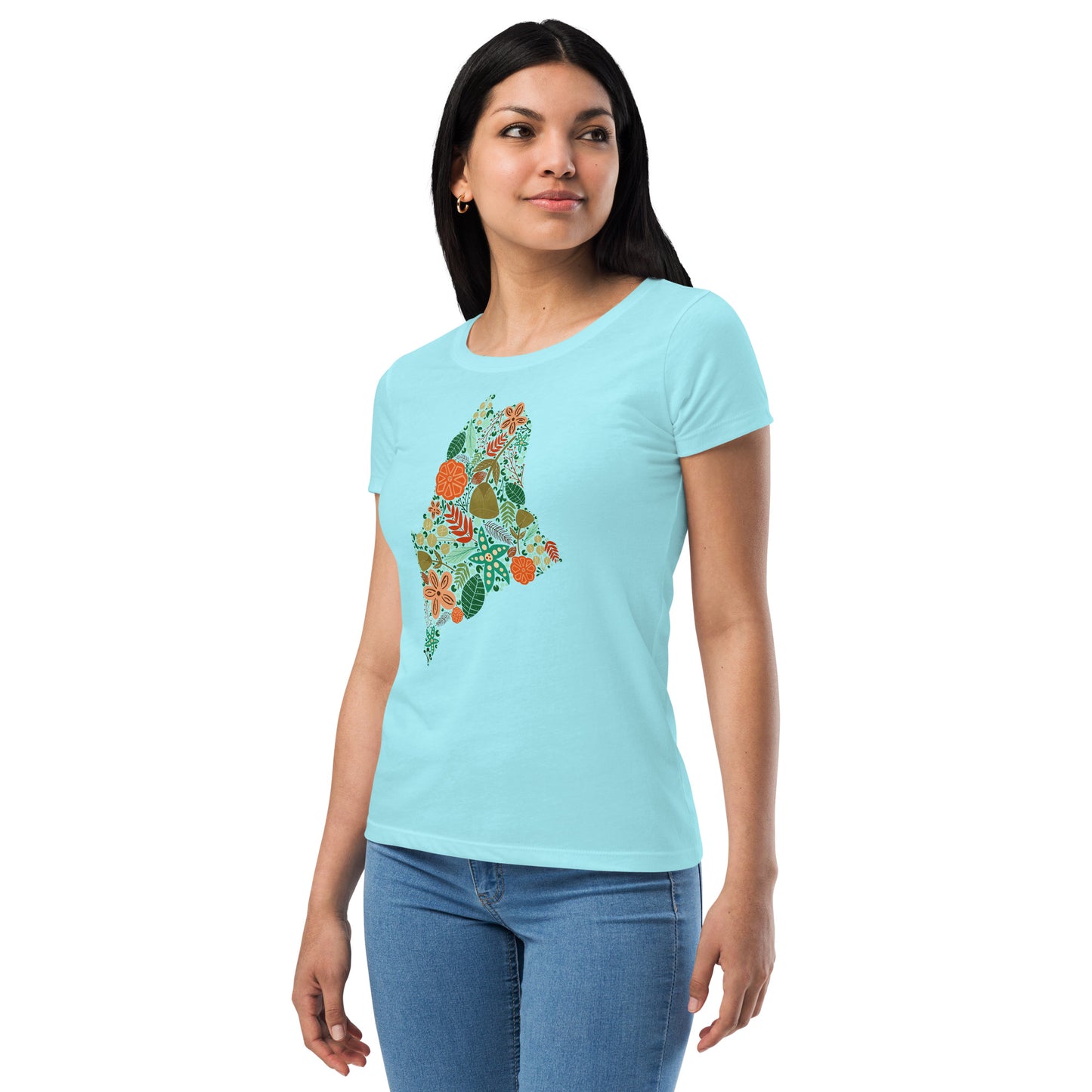 Maine Floral Women’s fitted t-shirt