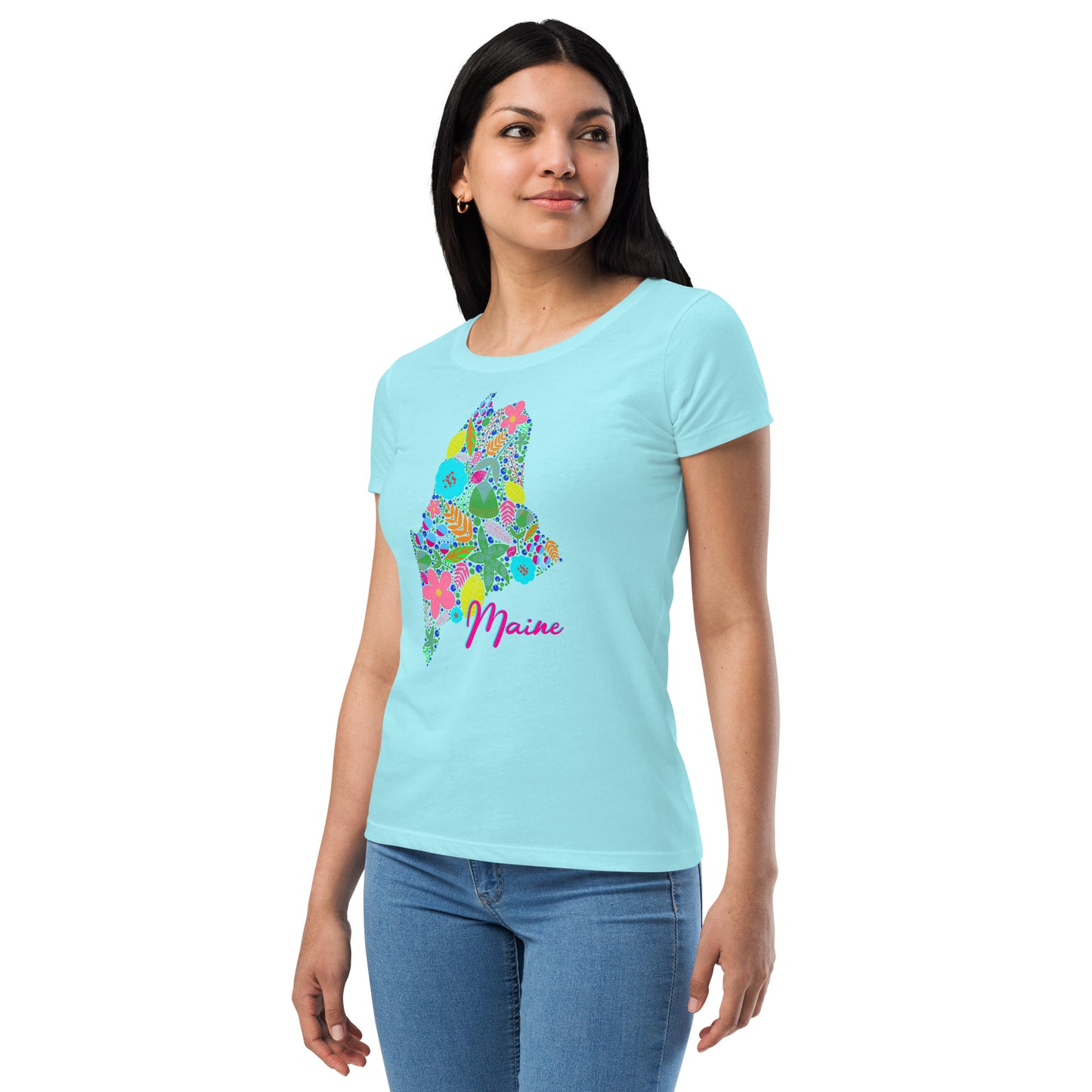 Maine Neon Floral fitted t-shirt