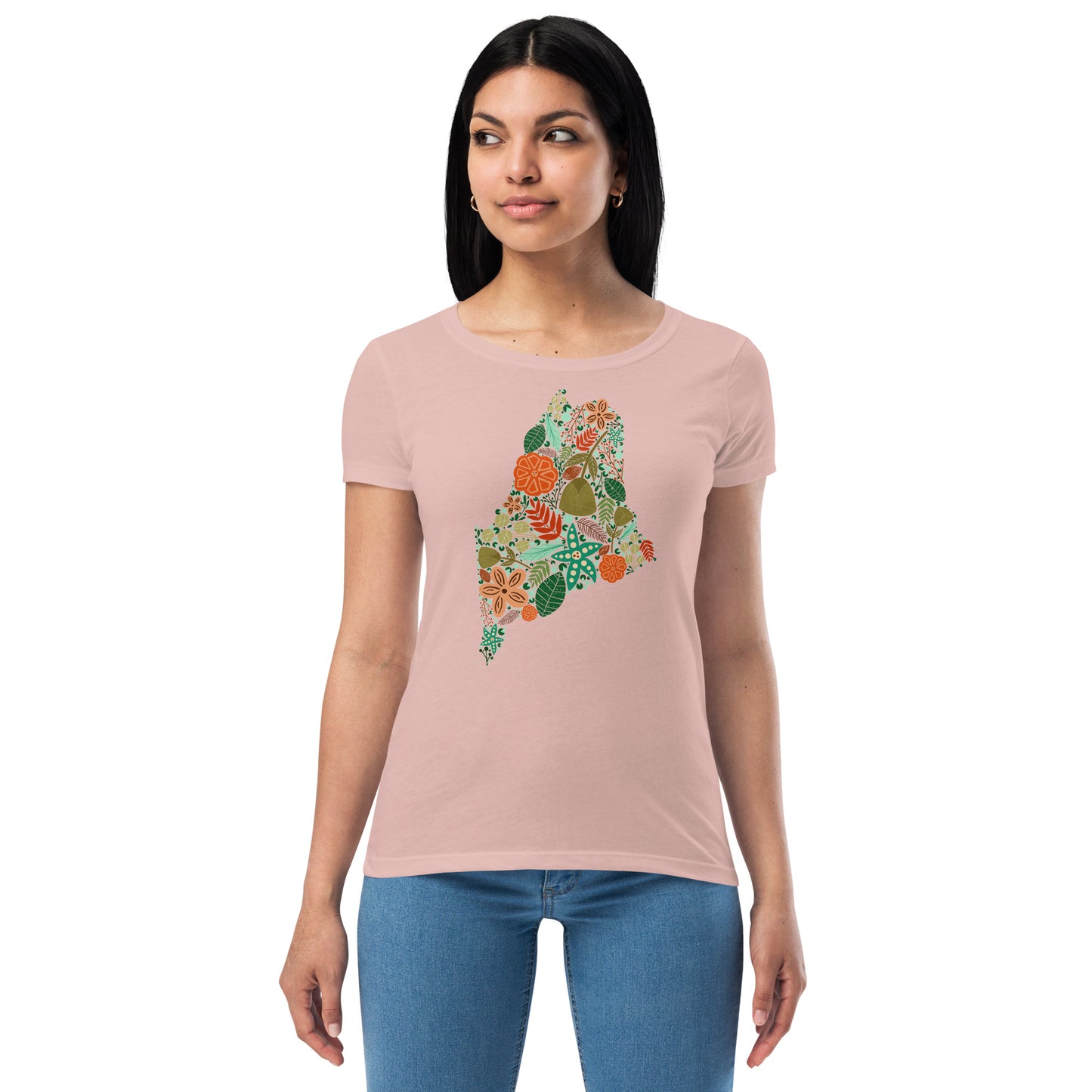 Maine Floral Women’s fitted t-shirt