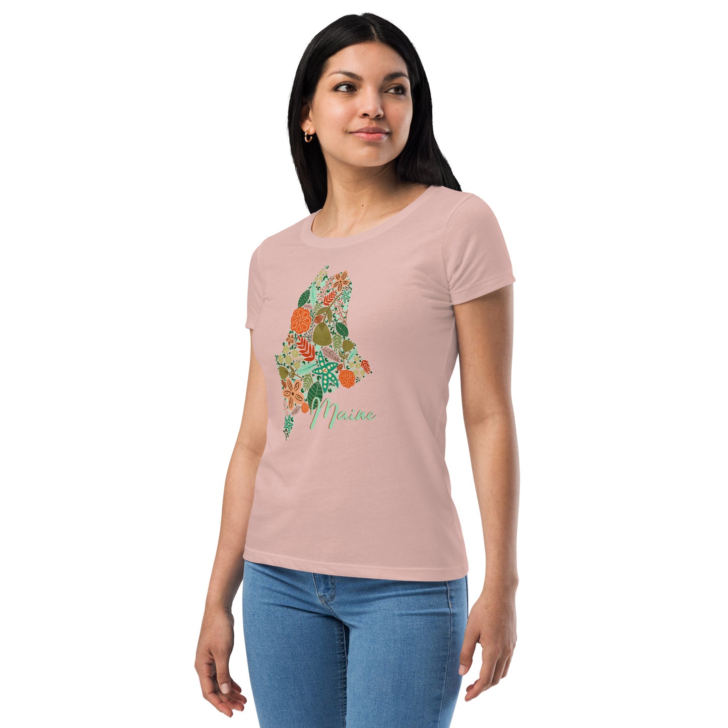 Maine Floral Women’s fitted t-shirt