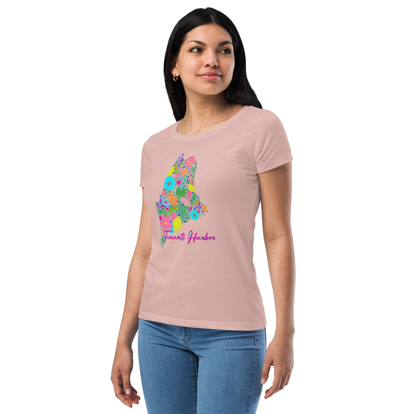 Tenants Harbor Neon Floral Women’s fitted t-shirt