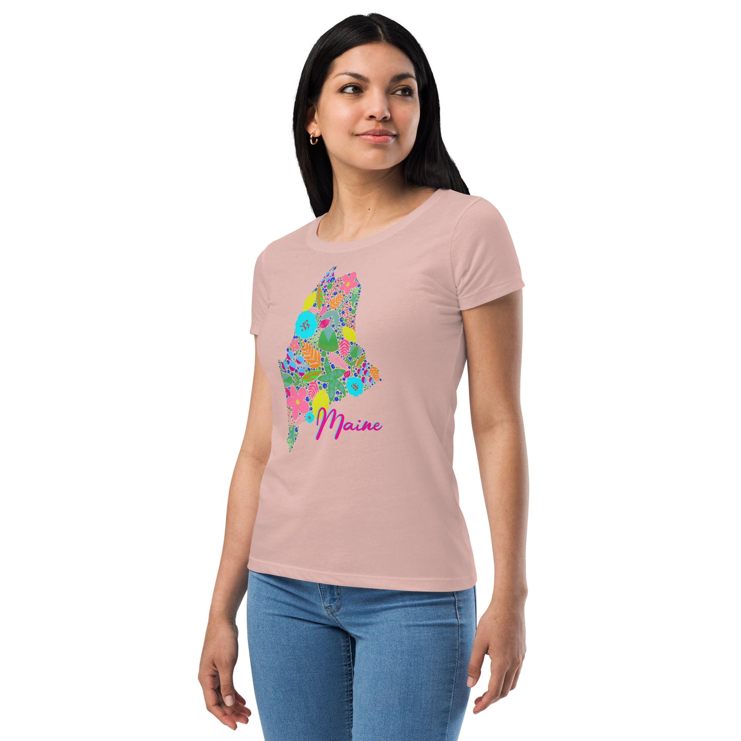 Maine Neon Floral fitted t-shirt