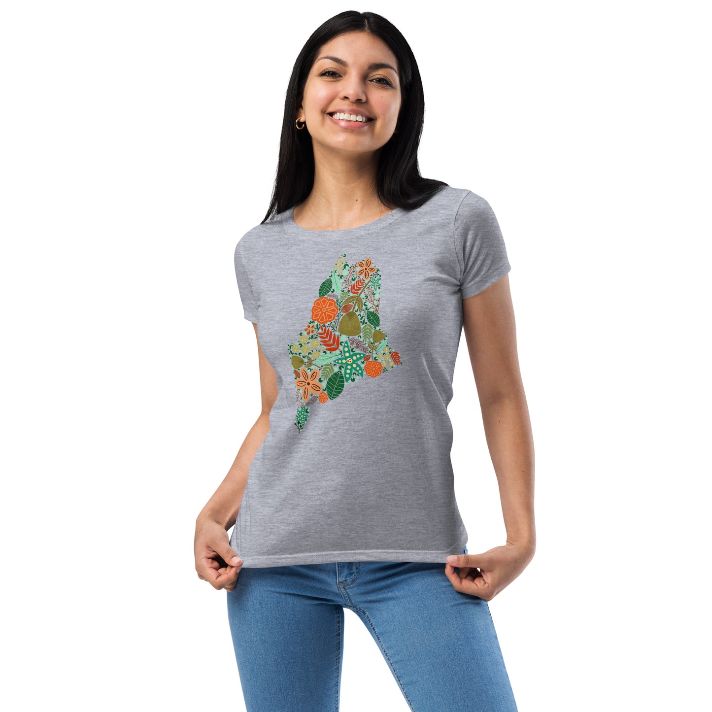 Maine Floral Women’s fitted t-shirt