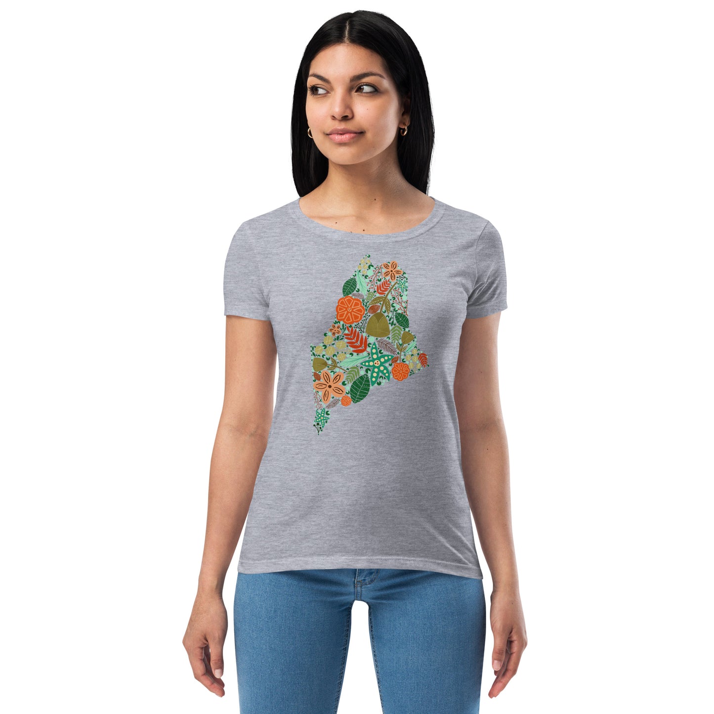 Maine Floral Women’s fitted t-shirt