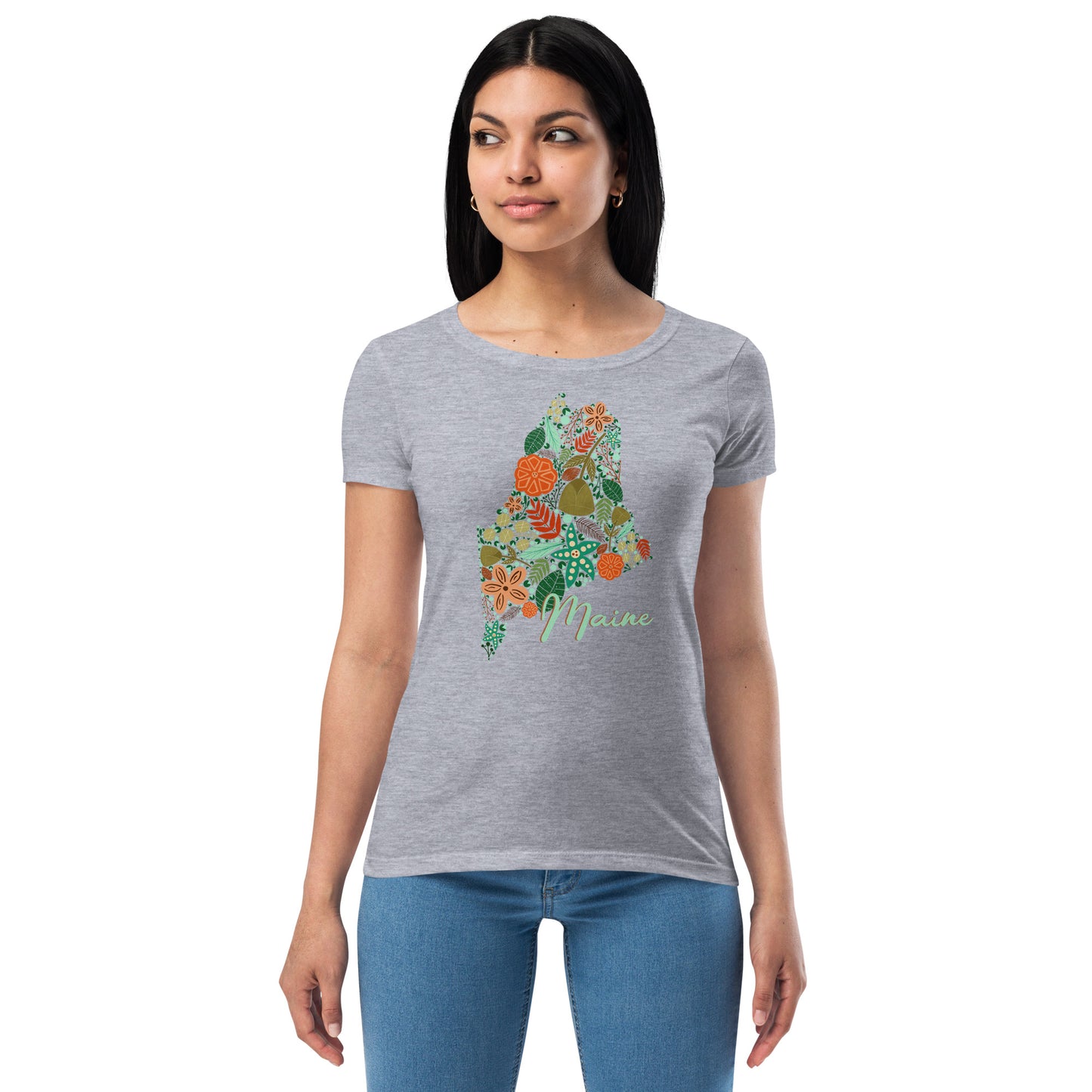 Maine Floral Women’s fitted t-shirt