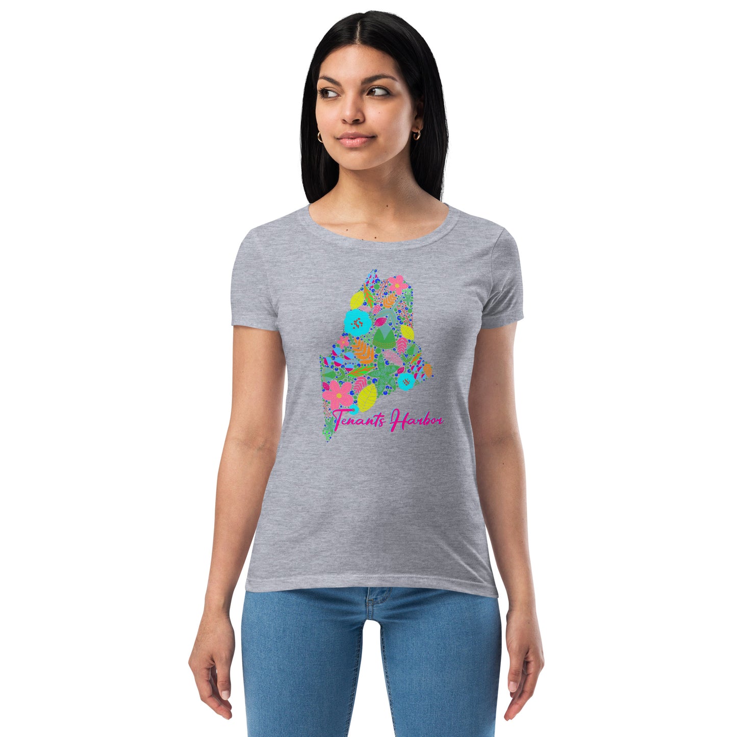 Tenants Harbor Neon Floral Women’s fitted t-shirt