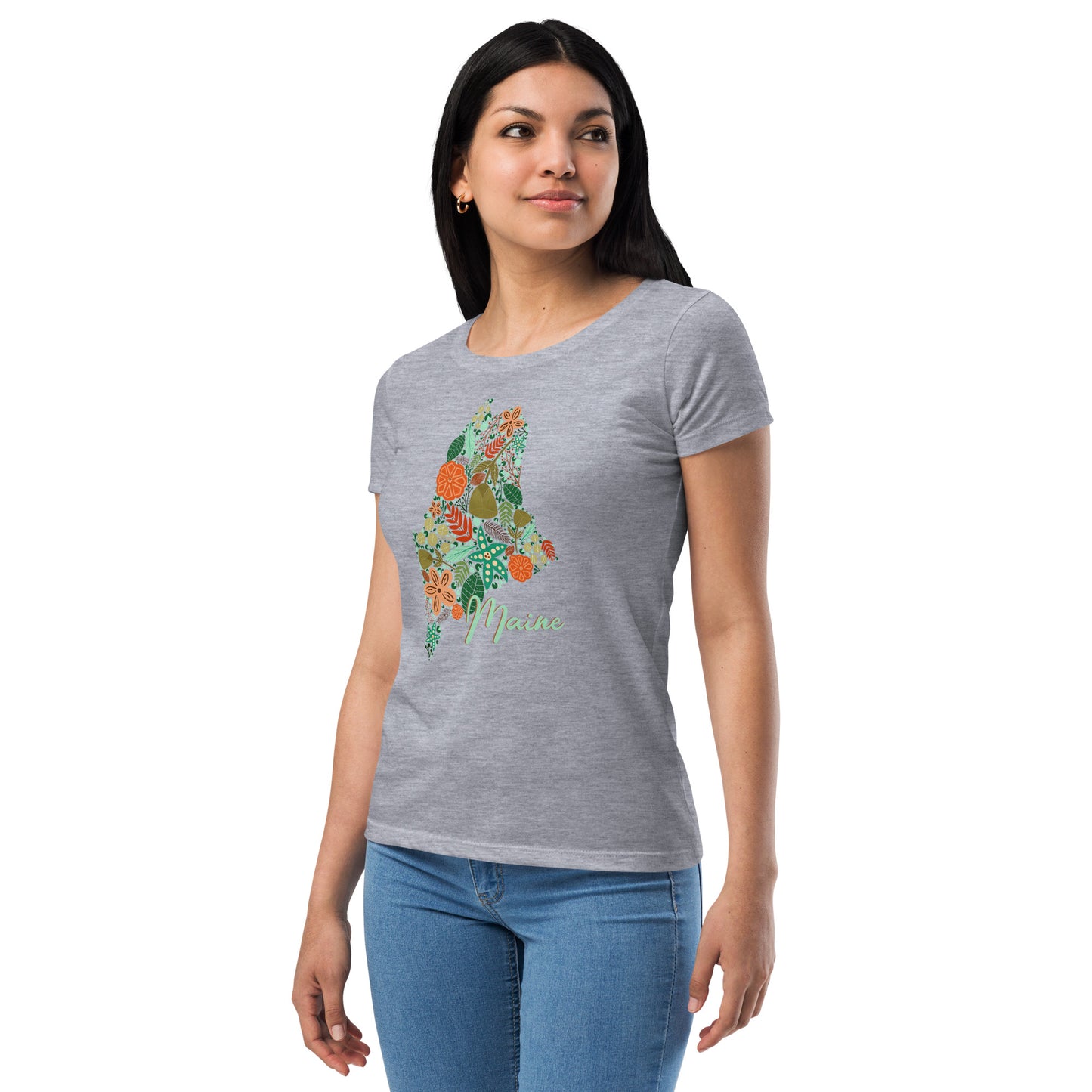 Maine Floral Women’s fitted t-shirt