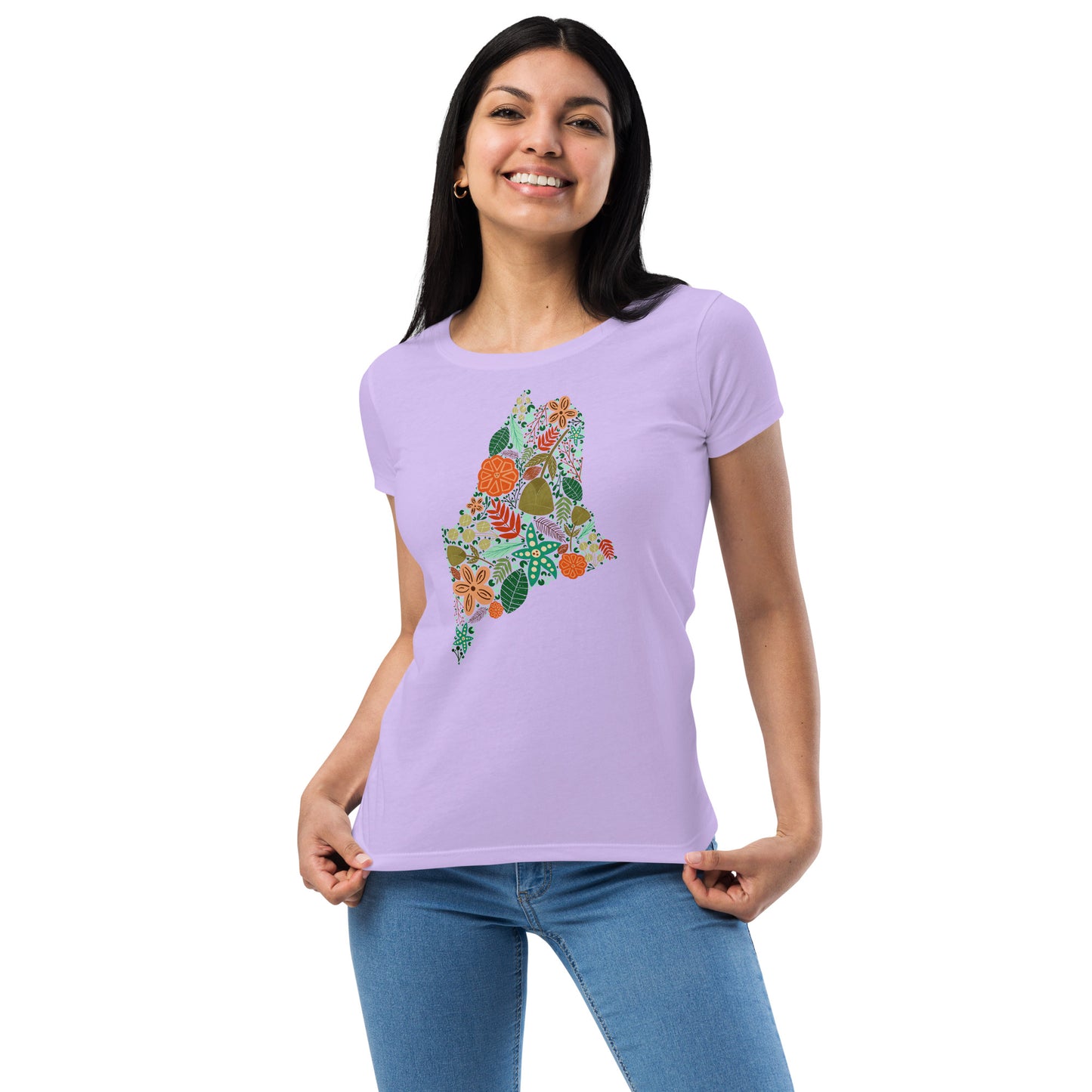 Maine Floral Women’s fitted t-shirt